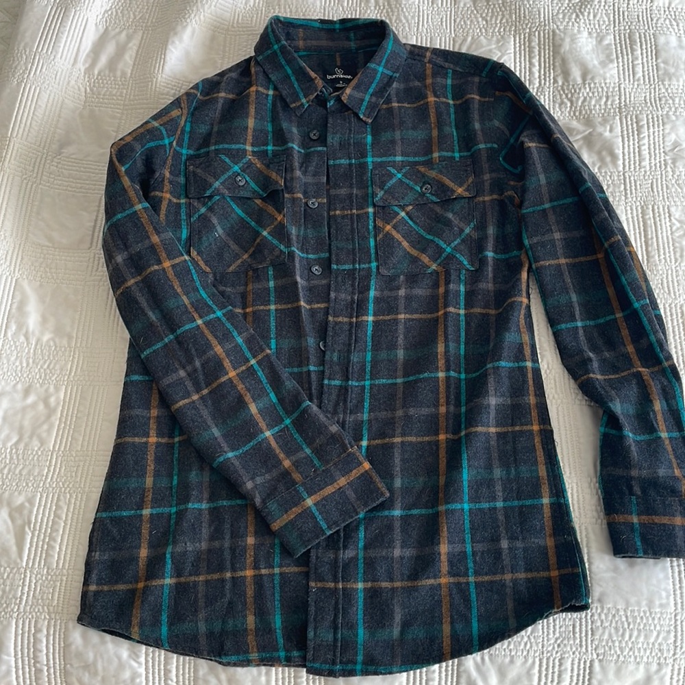 Slim plaid flannel shirt